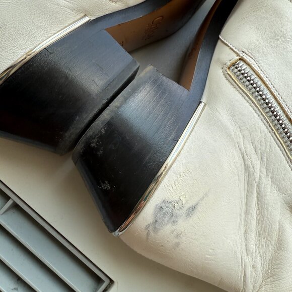 Chloe Suzanna White Studded Ankle Western Booties 35 - Picture 11 of 16